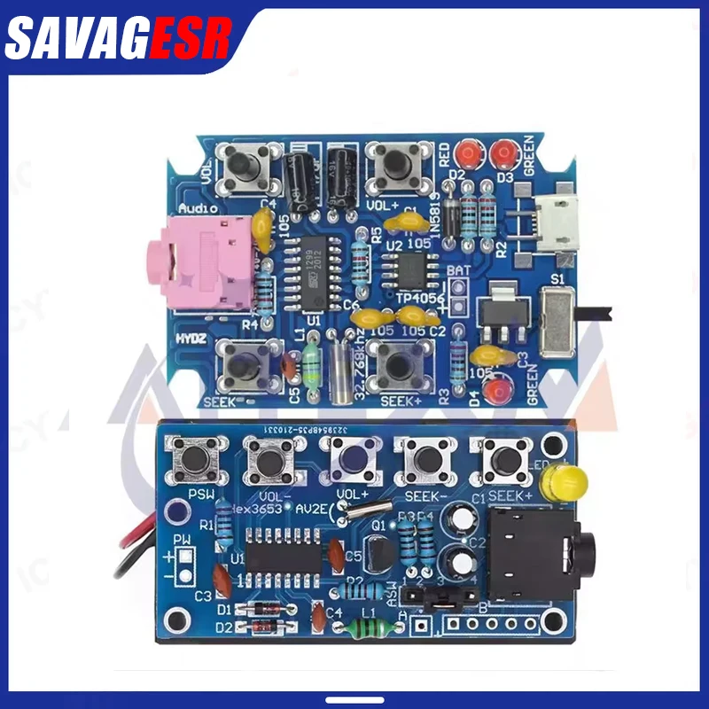 DIY Electronic Kits Wireless Stereo FM Radio Receiver Module PCB 76MHz-108MHz DC 1.8V-3.6V