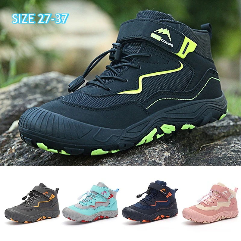 

Kids Hiking Shoes Size 27-37 Toddler Girls Boys Climbing Shoes Anti-Collision Non-Slip Athletic Shoes Outdoor Trekking Sneakers