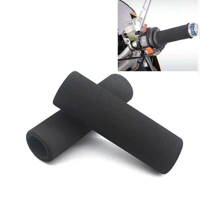 

2pcs Motorcycle Grip Black Cover Universal Foam Grips Cover For BMW Slip On Anti-Slip Handlebar Cover Motorcycle Accessories