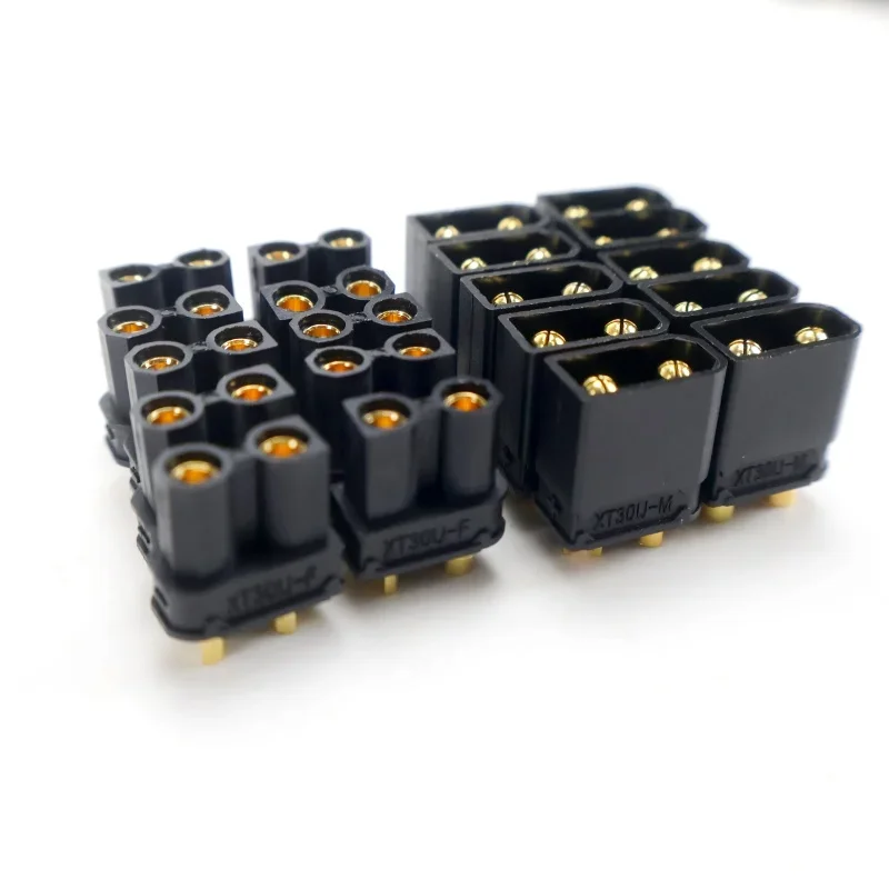 5pairs XT30 XT-30U yellow Black Male Female Bullet Connectors Plugs For RC Multi axis aircraft Fixed wing Lipo Battery ESC