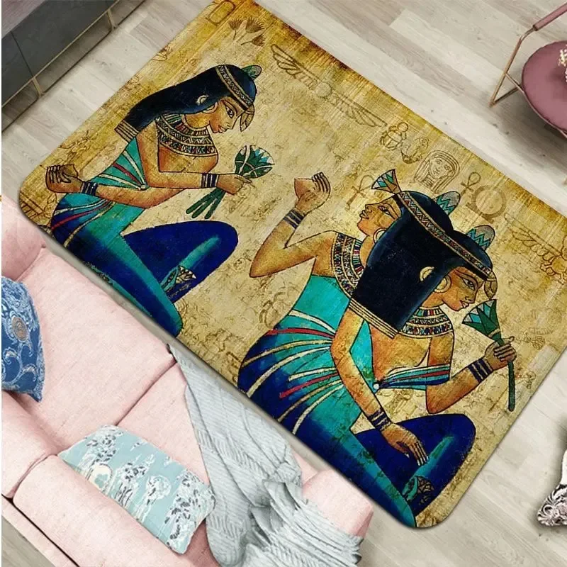 Ancient Egypt Egyptian Door Mat Home Decor Non-slip Kitchen Rugs Washable Corridor Entrance Floor Carpets for Bathroom Hallway