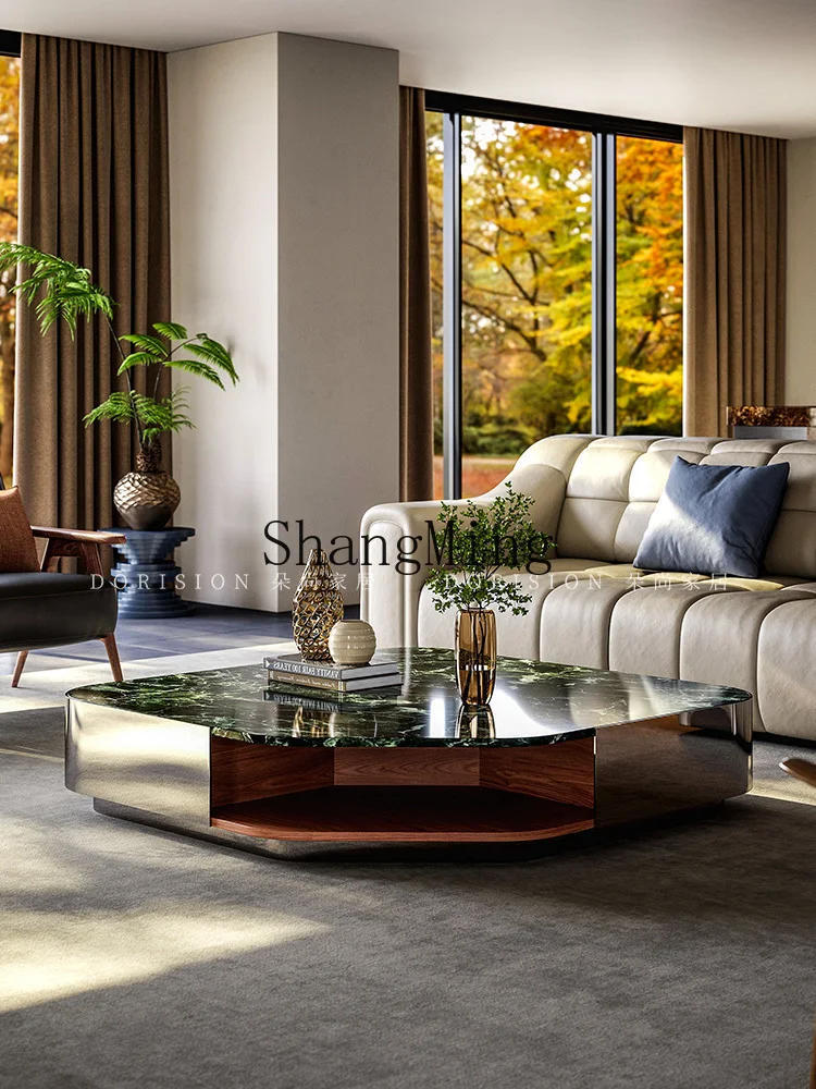 

CL Minimalist Coffee Table for Living Room, New High-End Modern Light Luxury Marble Coffee Table with a Sense of Sophistication