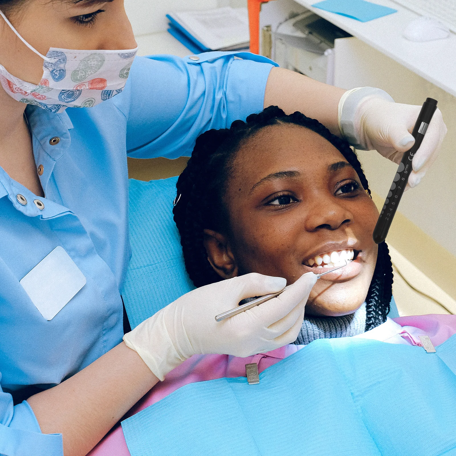 Escala de regla corporal de aluminio duradera pequeña médica Led, 2 uds., para inspección de médico y enfermera, uso negro y plateado