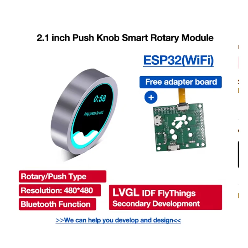 ESP32 S3 Development Board 2.1 inch Round Rotary Knob LCD Smart Screen 2.1inch Display 480x480 LVGL for Arduino