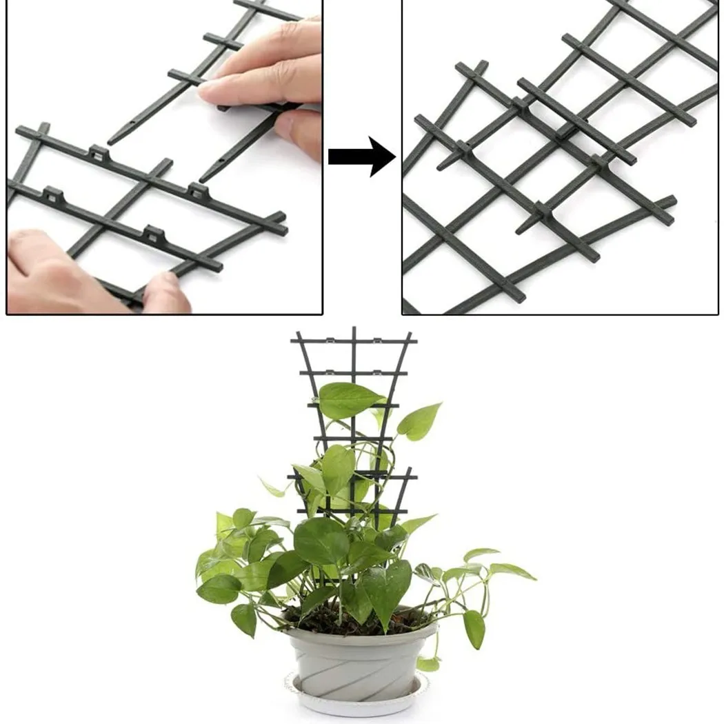 Plantenbanden Klimlatwerk Plastic plantenondersteuning Groenten Bloemen Stropdasondersteuning Tuinplanten Groeiende kooien Staak