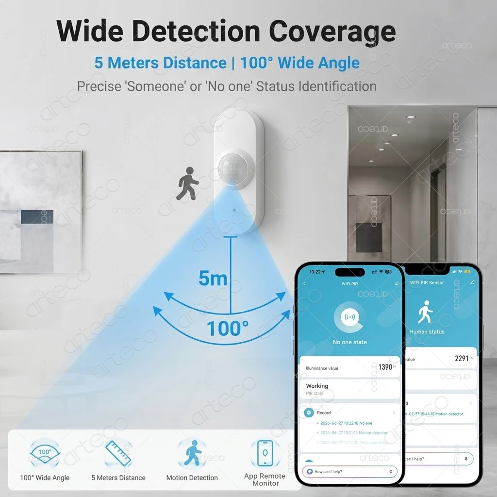 Tuya WiFi PIR Motion Brightness Smart Sensor Optional Temp Humidity Sensor Infrared Human Movement Detector Work with Smart Life