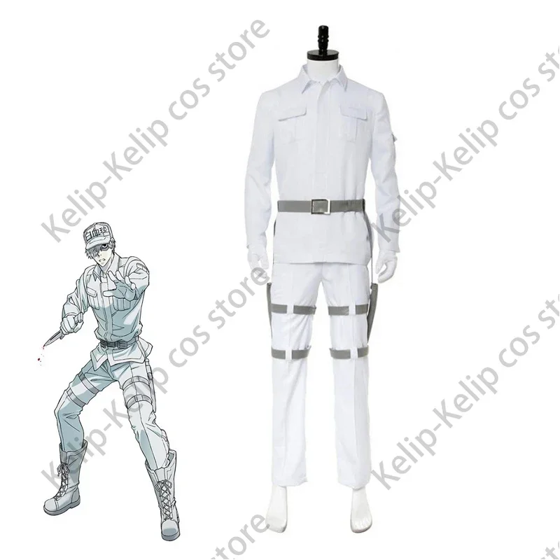 Anime Cells At Work White Blood Cell Red Blood Cell Cosplay Costume Man Uniform Suit Woman Coat Shorts Halloween Costume