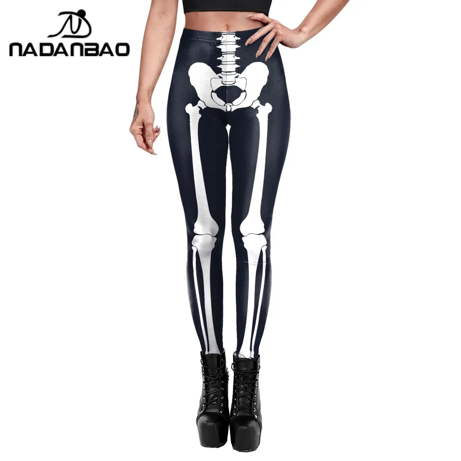 Nadanbao Women Leggings Fashion Digital Printing Christmas Leggings Sexy Printed Elastic Christmas Tight-Fitting Stretch Trouser