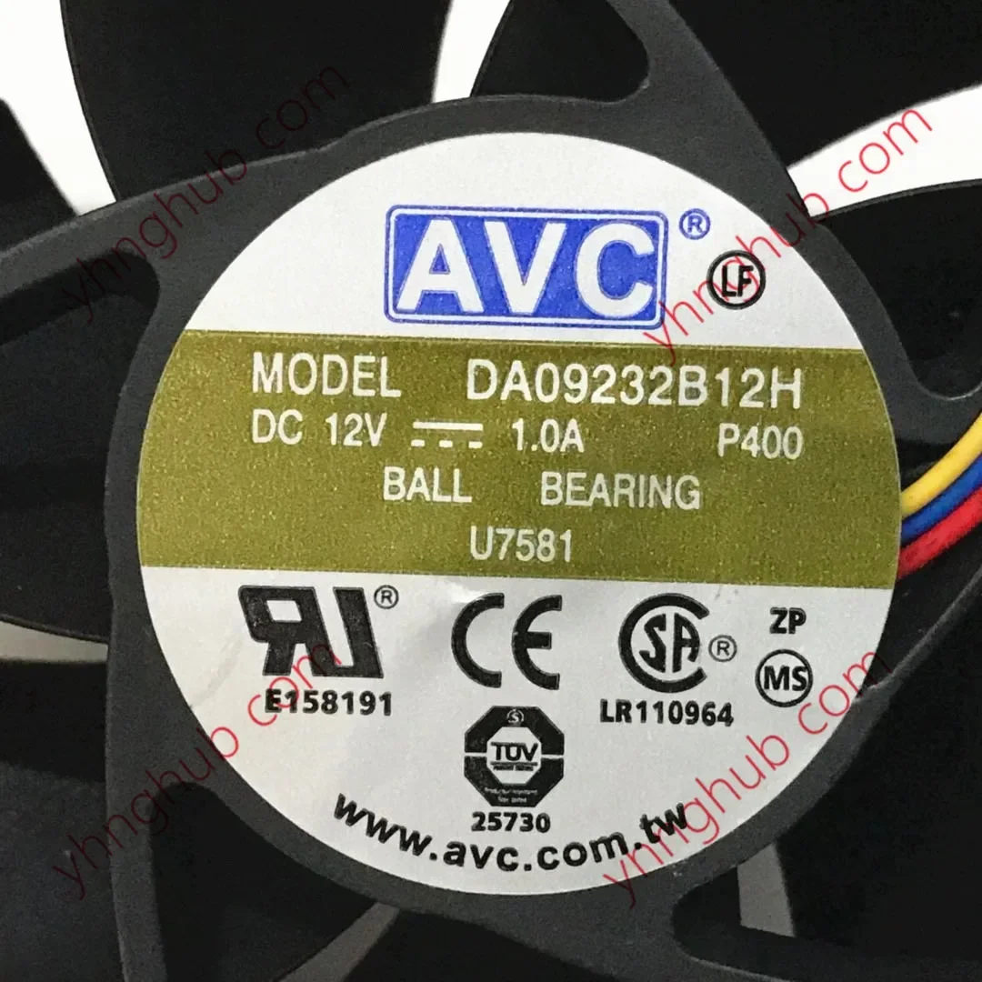 AVC DA09232B12H P400 DP/N:U7581 0U7581 Ventola di raffreddamento per server CC 12 V 1,0 A 92 x 92 x 32 mm a 4 fili