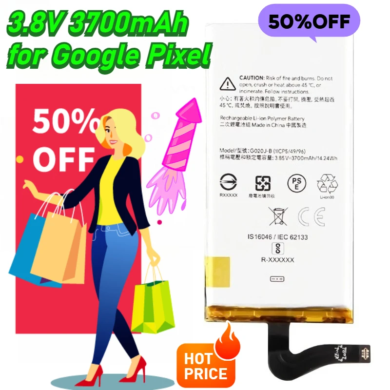 

3.8V 3700mAh for Google Pixel 4XL Mobile Phone Battery G020J-B Rechargeable Battery