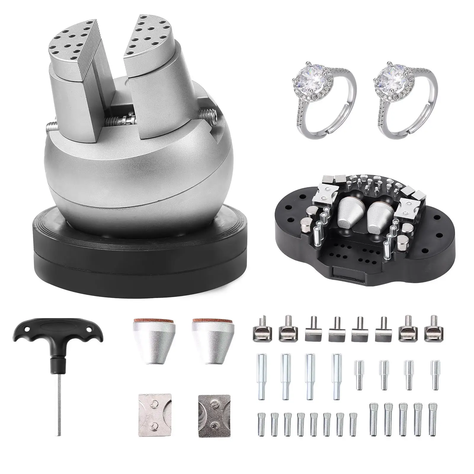 Ball Vise 5 Inch Engraving Setting Tool 360 Degree Rotating Engraving Block Vise 35 PCS Attachment Jewelry Engraving Tools for Inlay and Small Scale Engraving