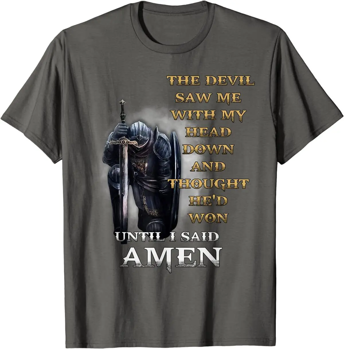 The Devil Saw Me With My Head Down Until I Said Amen Retro T-Shirt