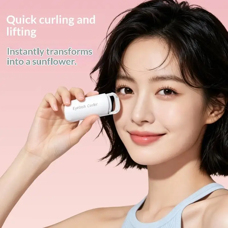 Electric Eyelash Curler Long Lasting Curl Portable USB Rechargeable Lightweight for Outdoor Touch Up Makeup 1PC