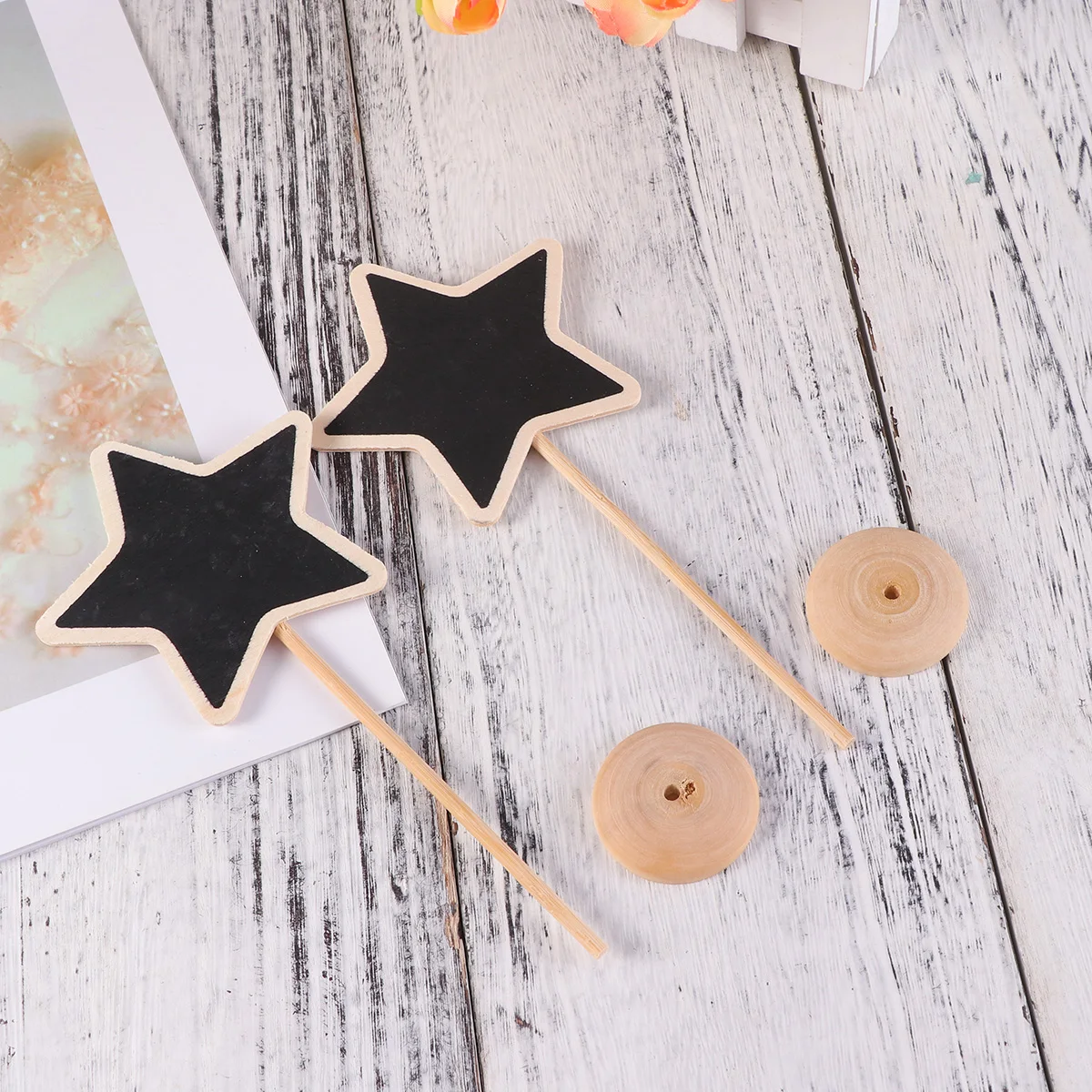 

10 Pcs Mini Blackboard Five Pointed Star Shaped Chalkboards Wooden Stand Lightweight Practical Creative Christmas Weddings Kids