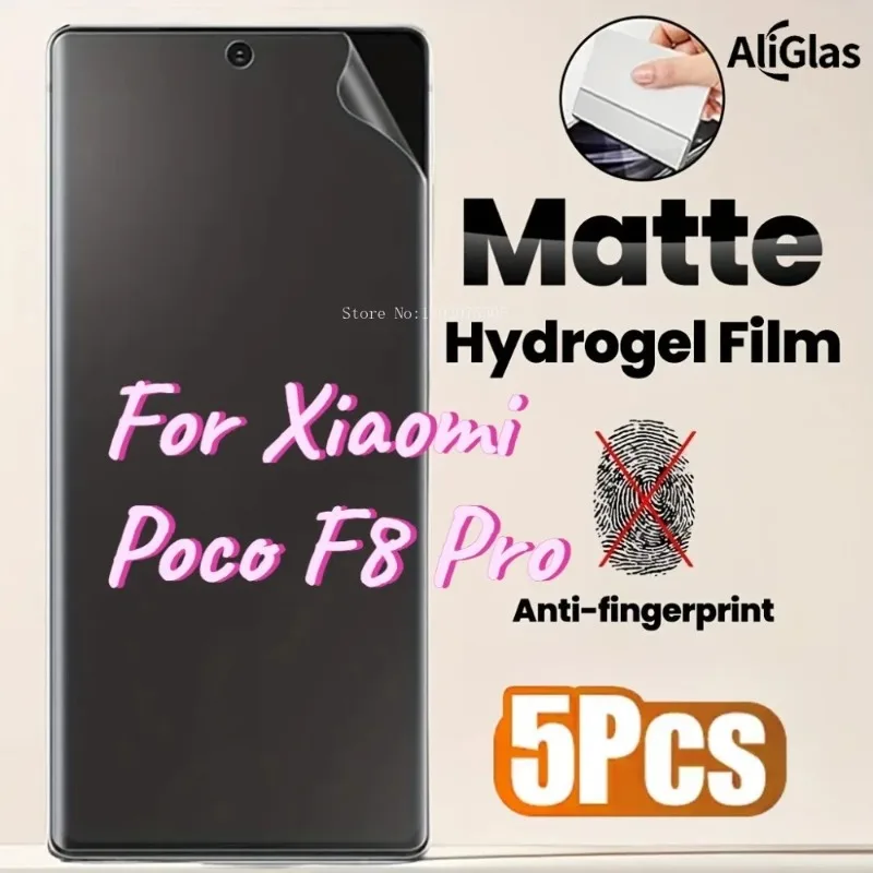Neue 5-teilige matte, flexible Hydrogel-Folie für Xiaomi Poco F8 Pro, kein Glas-Displayschutzfilm für Poco F8 Pro, Anti-Fingerabdruck
