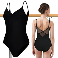 Camisola sin mangas para mujer, leotardos de baile de Ballet para adultos, camisetas sin mangas de gimnasia con cordón y forro suave