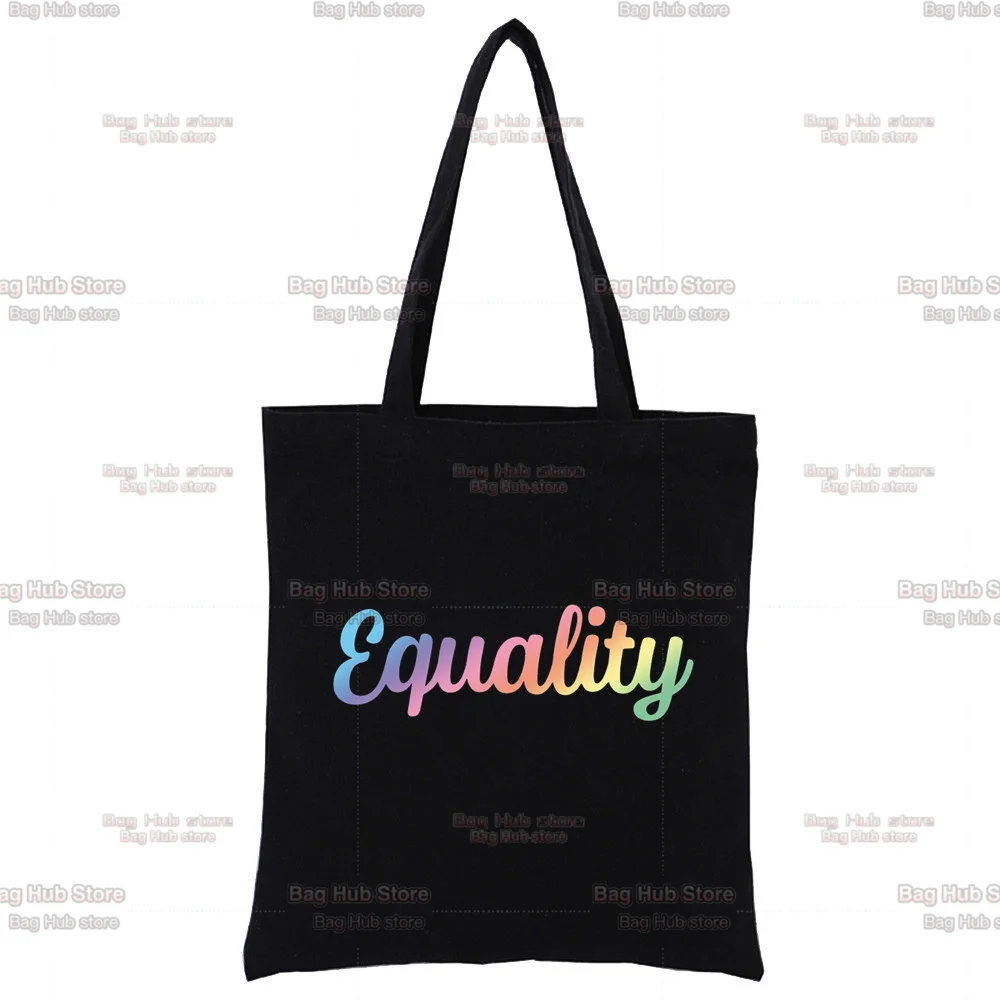 Lgbt Harajuku Stijl Print Dames Casual Schouder Zwarte Draagtas Bedrukt Canvas Vrouwelijke Tas Handtas