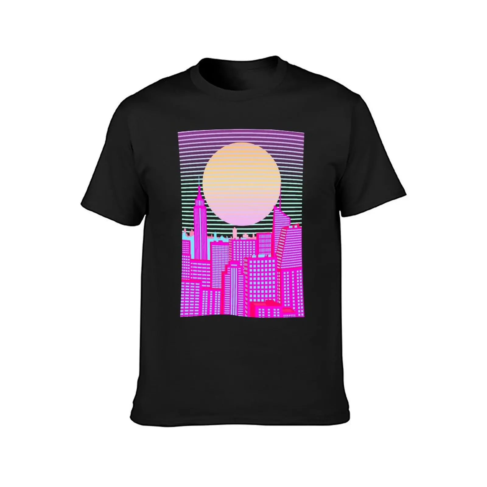 Hello New York Pink Skies T-Shirt summer top Aesthetic clothing tops sports fans t shirts for men