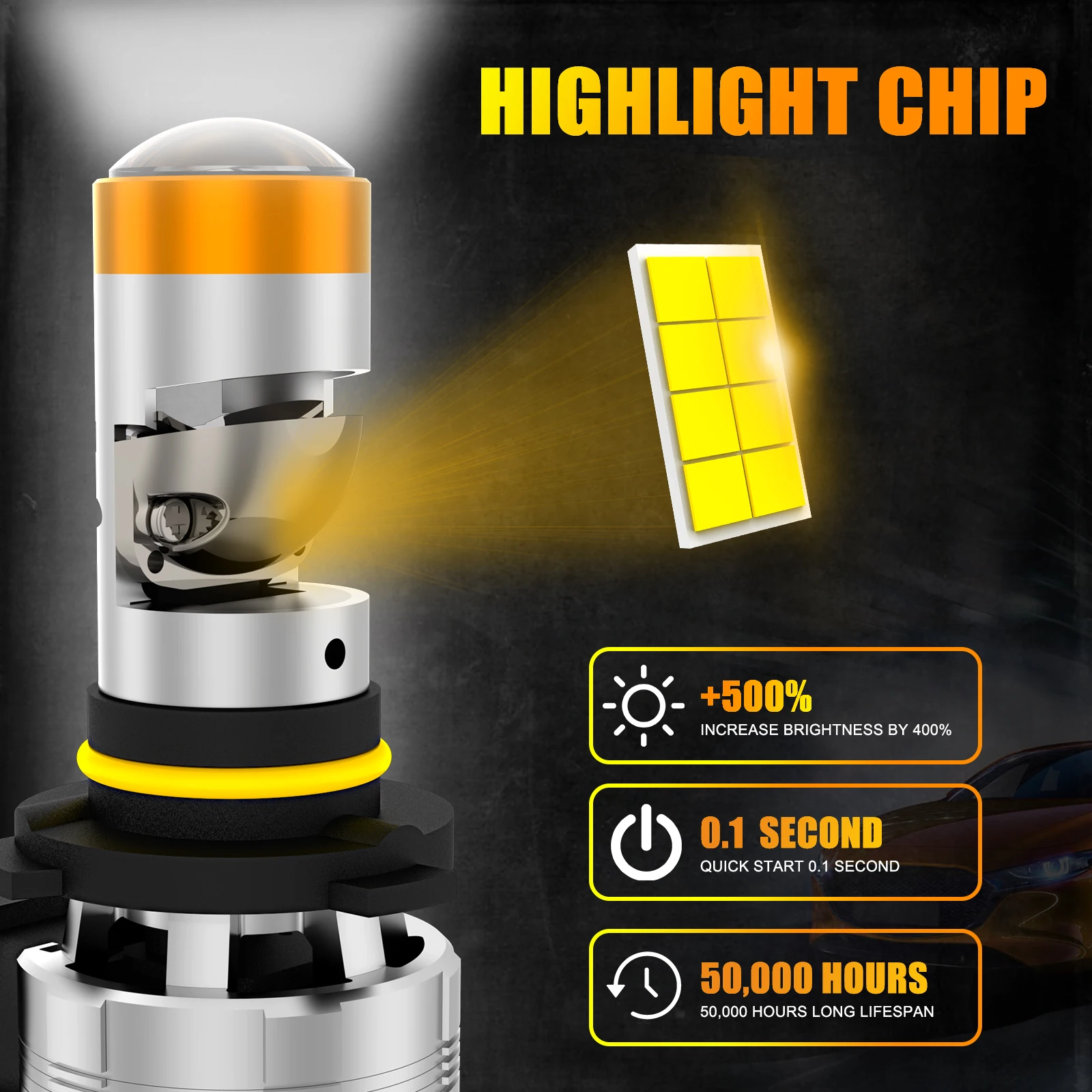 مصباح أمامي لعدسة جهاز عرض ضوئي ليد MZGN-Bi ، مصابيح ليد للسيارة ، بو ، تورو ، من من من ، من ، من ، إلى ، H7 ، H11 ، H4 ، HB3 ، HB4 ، 30000lm مصباح ، 2 #6