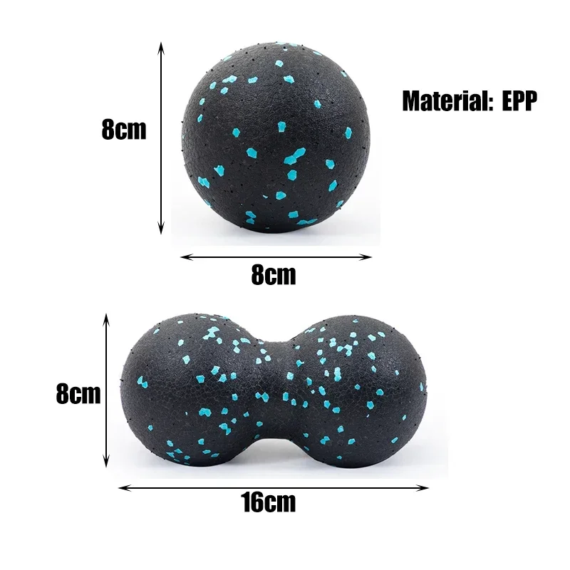 EPP Fitness Peanut Massage Ball Set Lacrosse Ball for Shoulder Back Legs Rehabilitation Therapy Training Foot Massager Neck