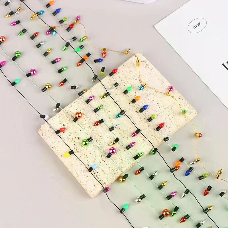 1:12 1 chaîne de fausses lumières noël bonne décoration maison de poupée Miniature Mini meubles accessoires chaîne lumières