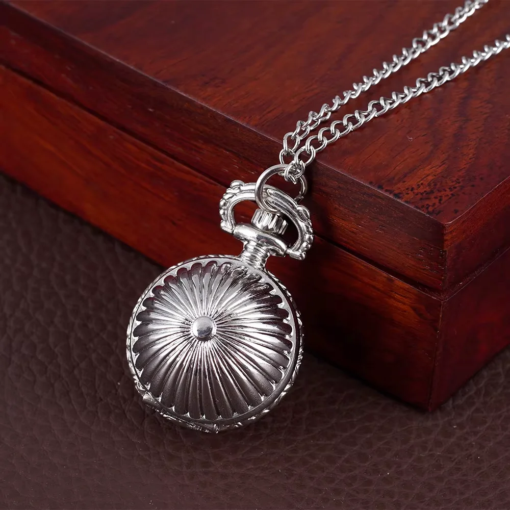 

Necklace flip pocket watch retro small quartz watch pumpkin texture ball pocket watch hang watch