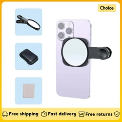 Smartphone Compact Selfie Mirror with Universal Phone Clip Compatible with iPhone 14/13/12/11 Samsung Photo Video Selfie Vlog