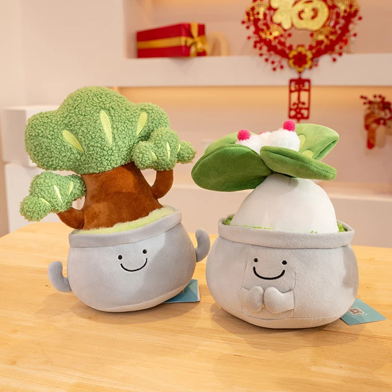 Simulation Cartoon Plant Pot Series Plush Doll Persimmon Plush Toy Home Decor Living Room Bedroom Car Accessorie Gift