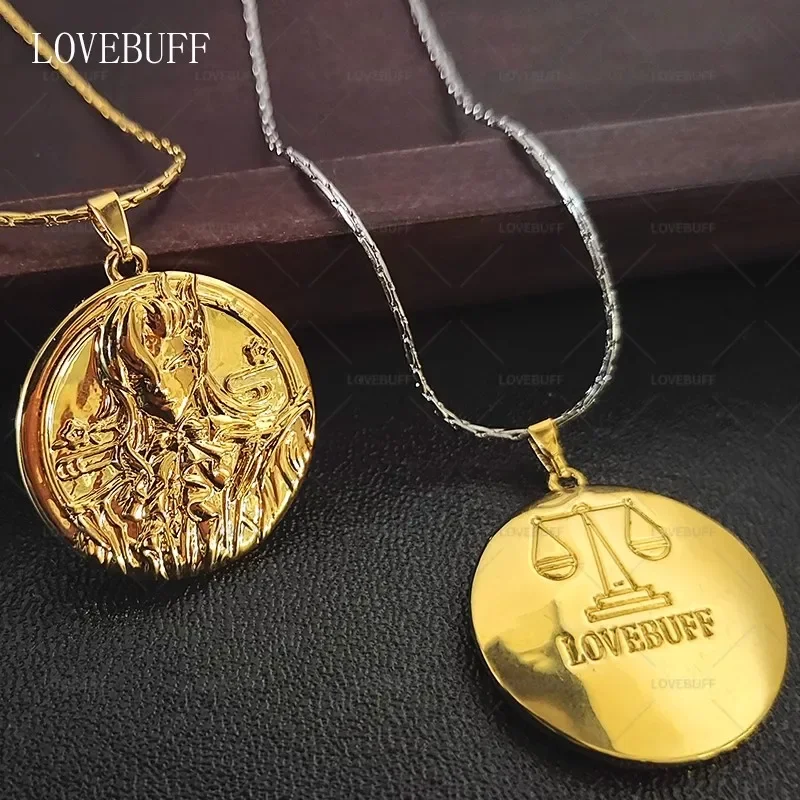 

Anime Game Impact Neuvillette Libra Crystal Necklace Pin Badge for Women Sweet Cool Teens Rhinestone Delicated Party Jewelry