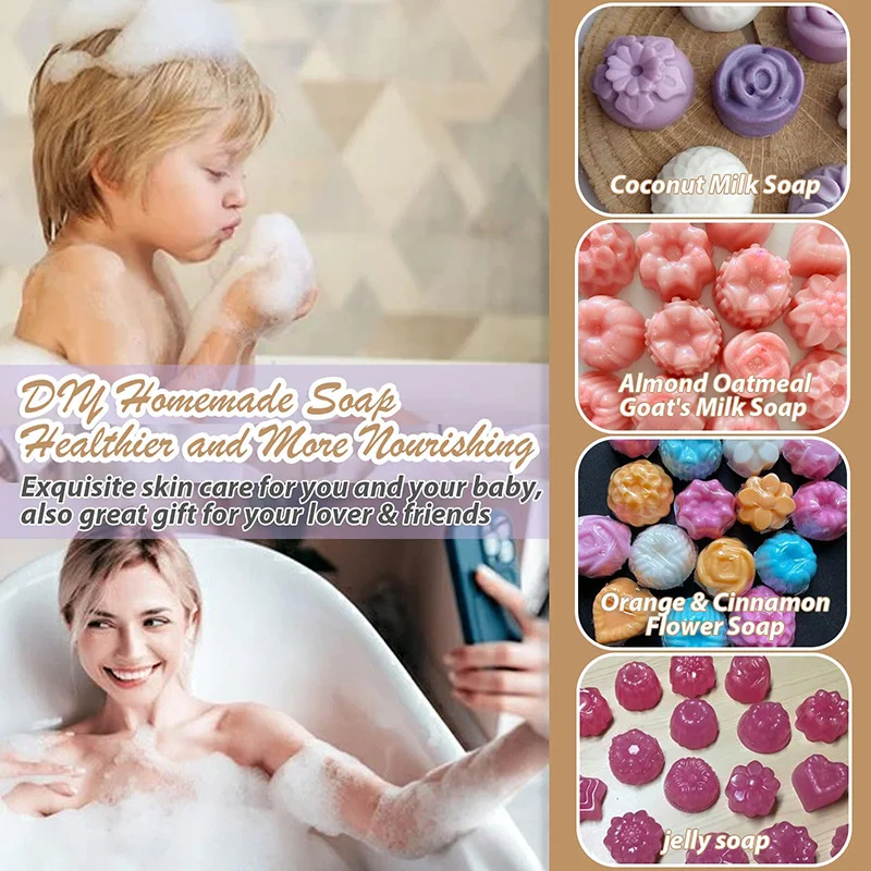 Silicone Flower Shapes Chocolate Ice Cube Jelly Blossom Rose Baking Tray Molds Unique Heart Star Food Grade Non-stick BPA free