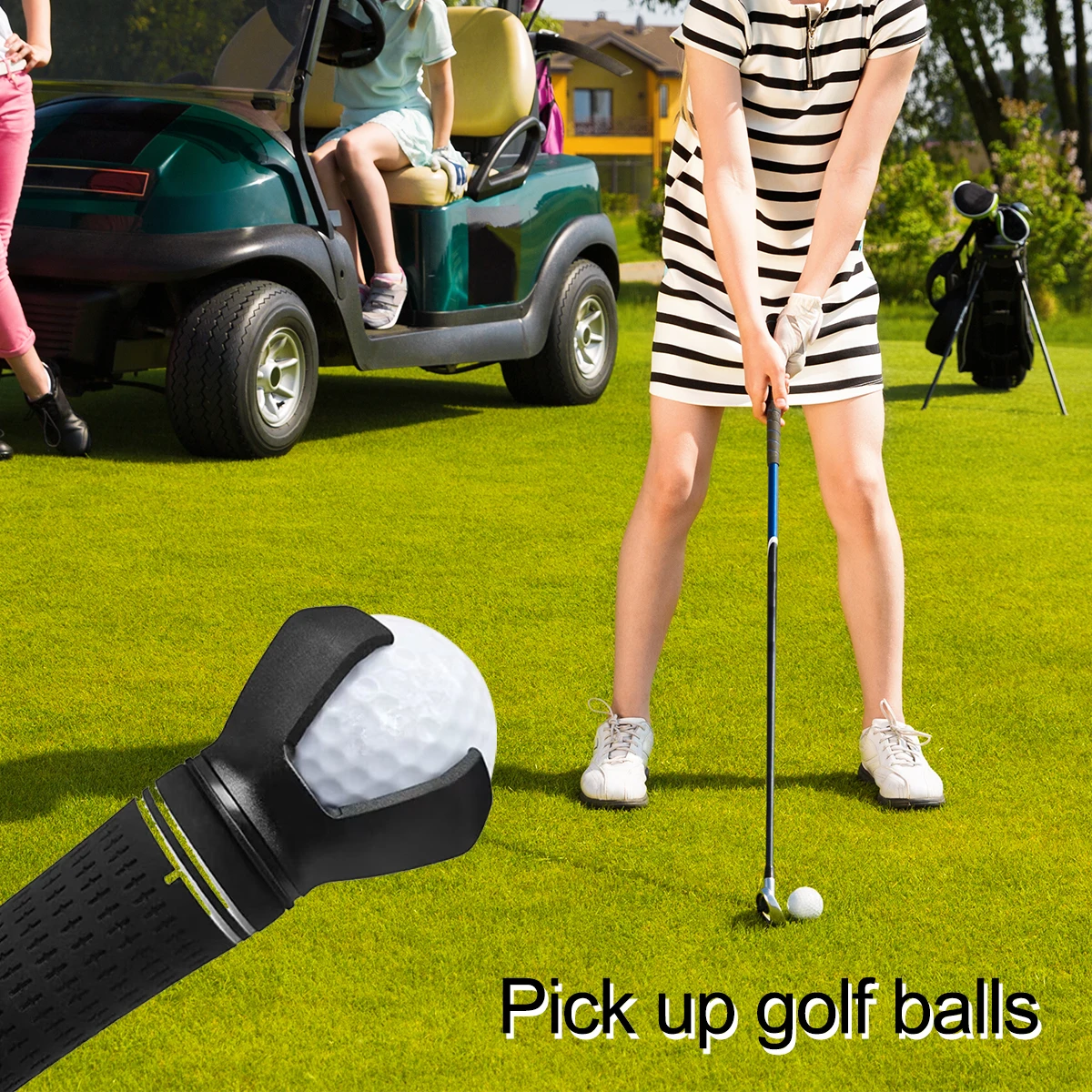 

1Pcs Golf Ball Pick Up Clip Tool Retriever Durable Back And Knee Saver Claw Grabber Screw-On Putter Tool Kit Golfer Grip