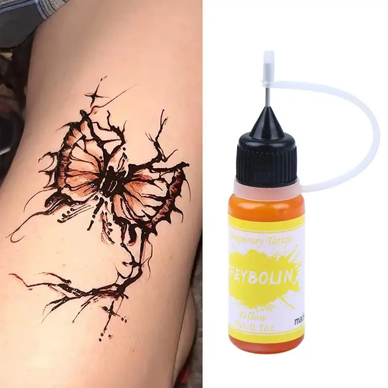 Natural Fruit Juice Temporary Tattoo Ink Semi Permanent Body Art Paint Painless Pigment For Eyebrow Eyeliner DIY Beauty Makeup S