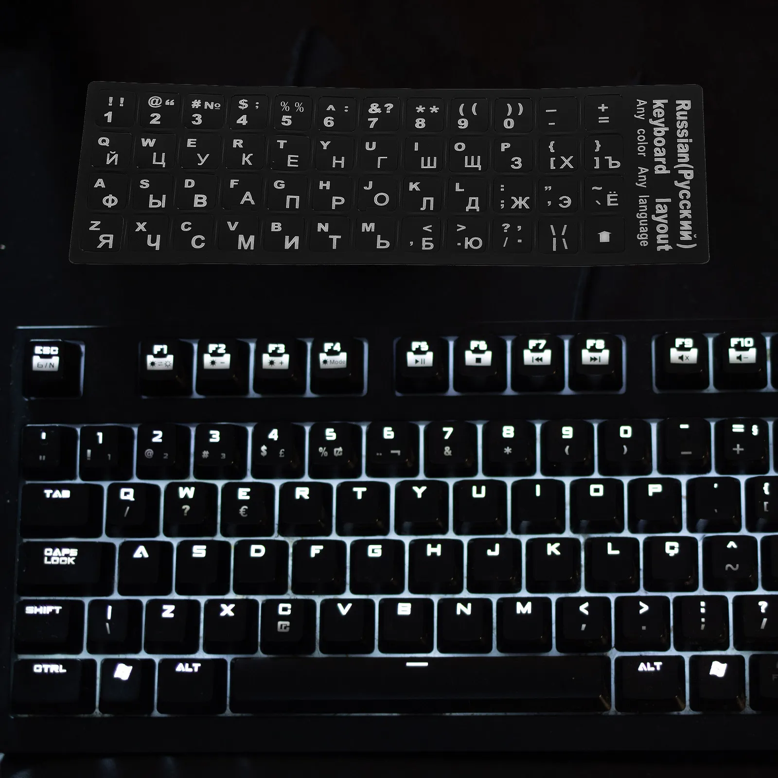 

5 Sheets Russian Keyboard Letter Stickers Sturdy Paper Matte Easy Application Universal Fit for Pc Laptop Language Study