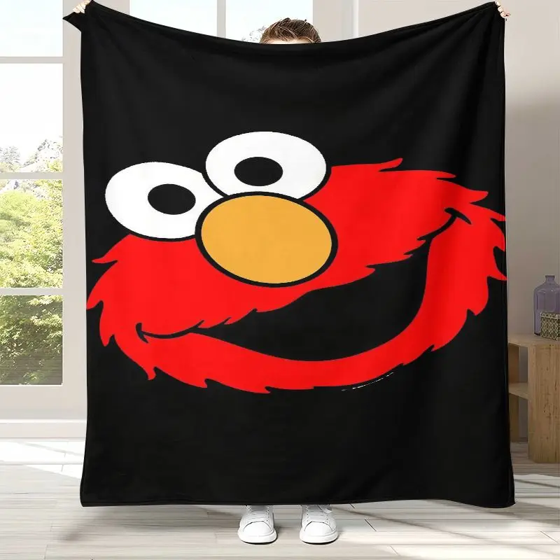 3D Vintage S-Sesame Street Elmo Cookie Monster Soft Flannel Throw Blanket,Cozy Warm Blanket for Bed,Sofa,Living Room,Picnic,Kid