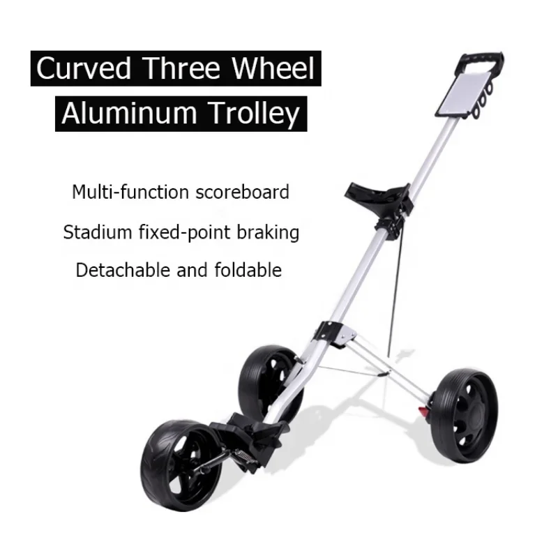 Foldable Golf Bag Trolley With Three Wheels