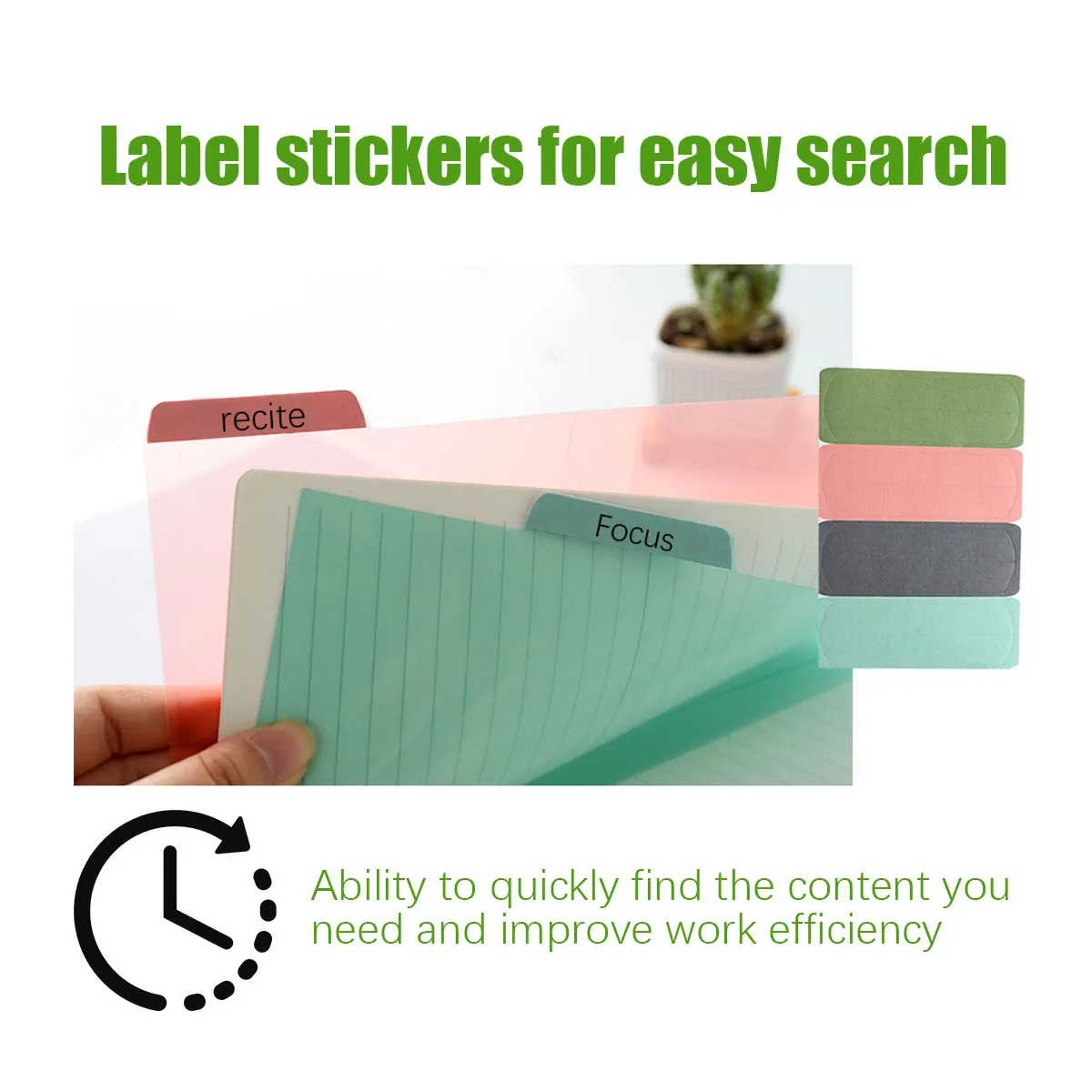 20 Sets/80pcs Pluggable The Notebook Sticky Index Tabs Notebooks for School Cute Binder Dividers