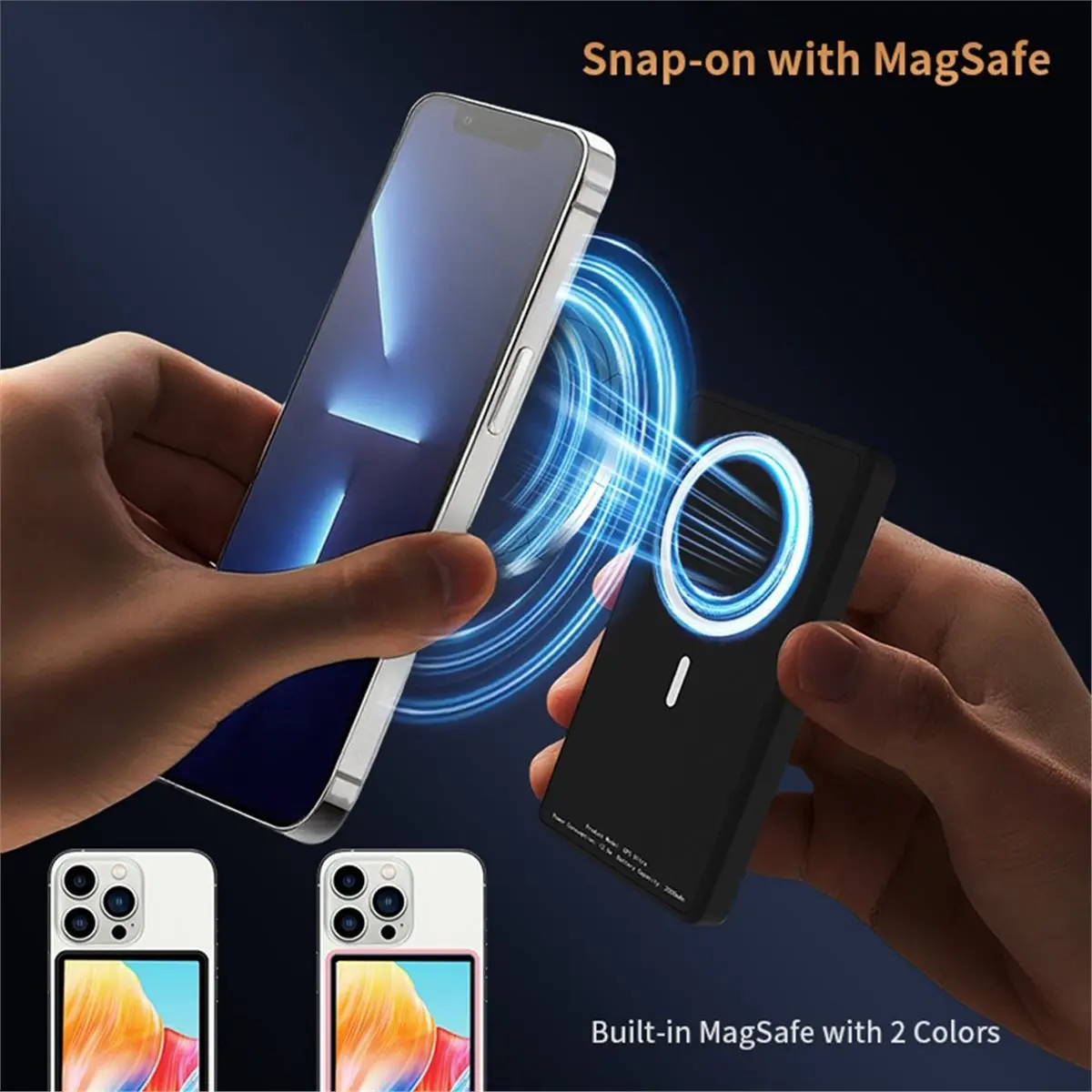 CP5 Ultra Screen Selfie Reversable Control Mobile Magnetic Monitor Phone Hd Filming Zoom Projection Black