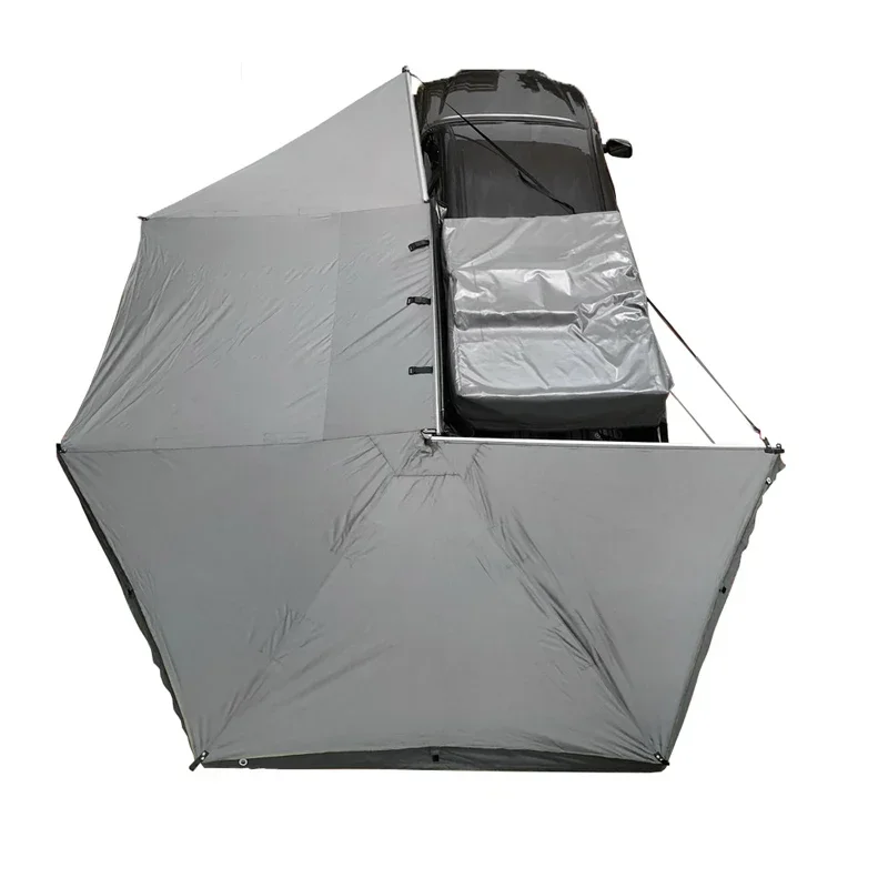 270 Degree Car Side Awning with Side Walls 2M 2.5M Customized Free Standing Vehicle Canopy Shelter Tent