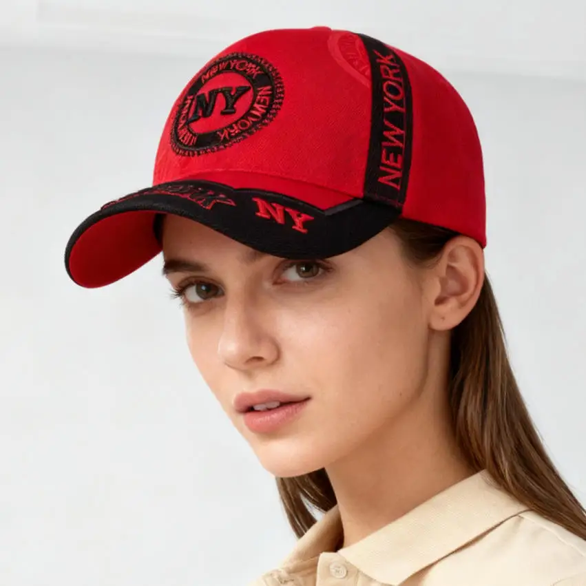 قبعة منقار البط للفصول الأربعة مع حروف نيويورك مطرزة ثلاثية الأبعاد، قبعة بيسبول، قبعة سباق رياضية، للجنسين #4