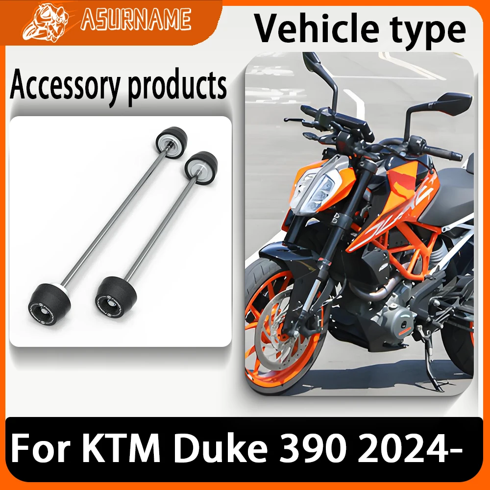 

For KTM 390 Duke 390 duke 390 2024- Motorcycle Front & Rear Axle Fork Crash Sliders Wheel Protection Device