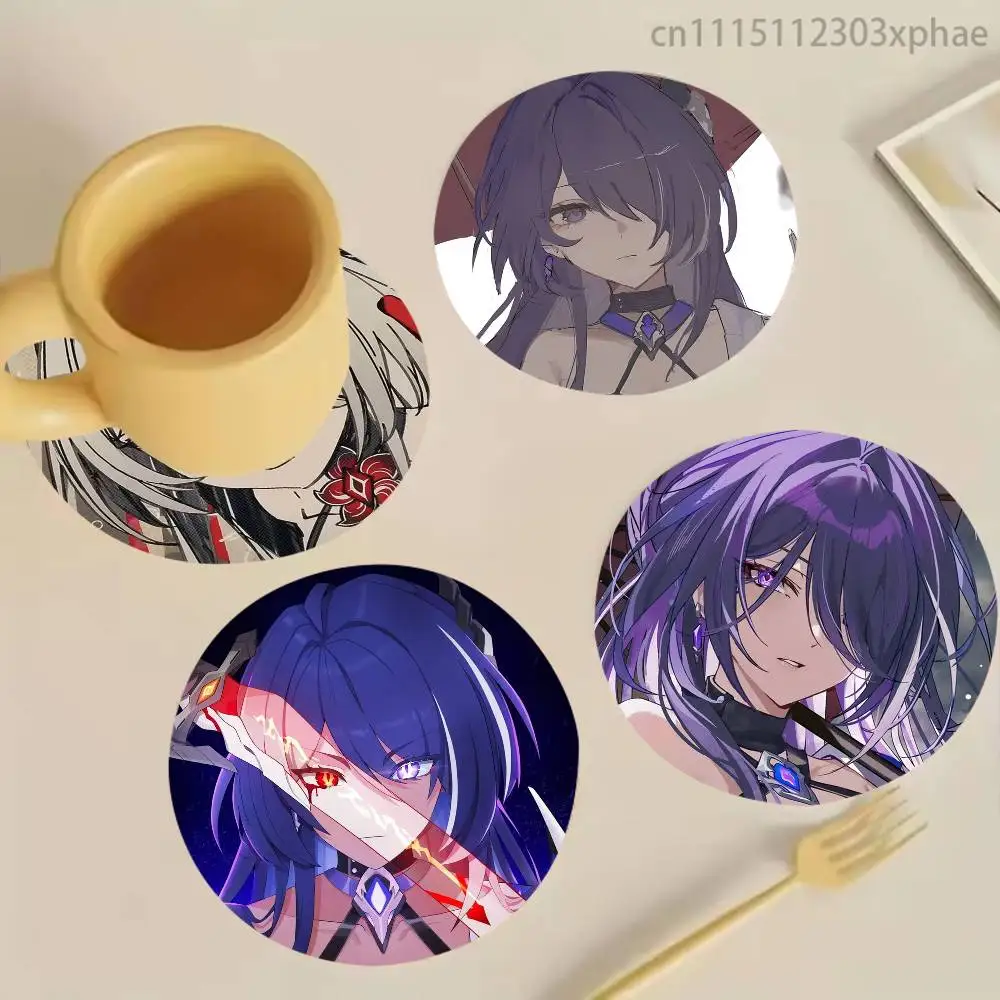 Honkai Star Rail Acheron Raiden Mei Wooden Coaster Set, A Must-Have For Holiday Parties, Suitable For Bars, Offices