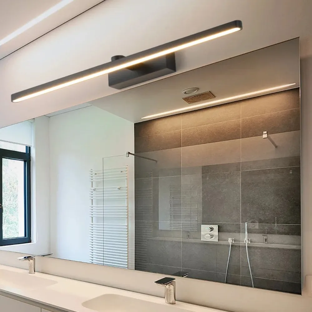 JOYINLED 40CM Black LED Mirror Front Lamp Modern Bathroom Vanity Light Warm White 3000K AC90-260V for Mirror Cabinet Makeup
