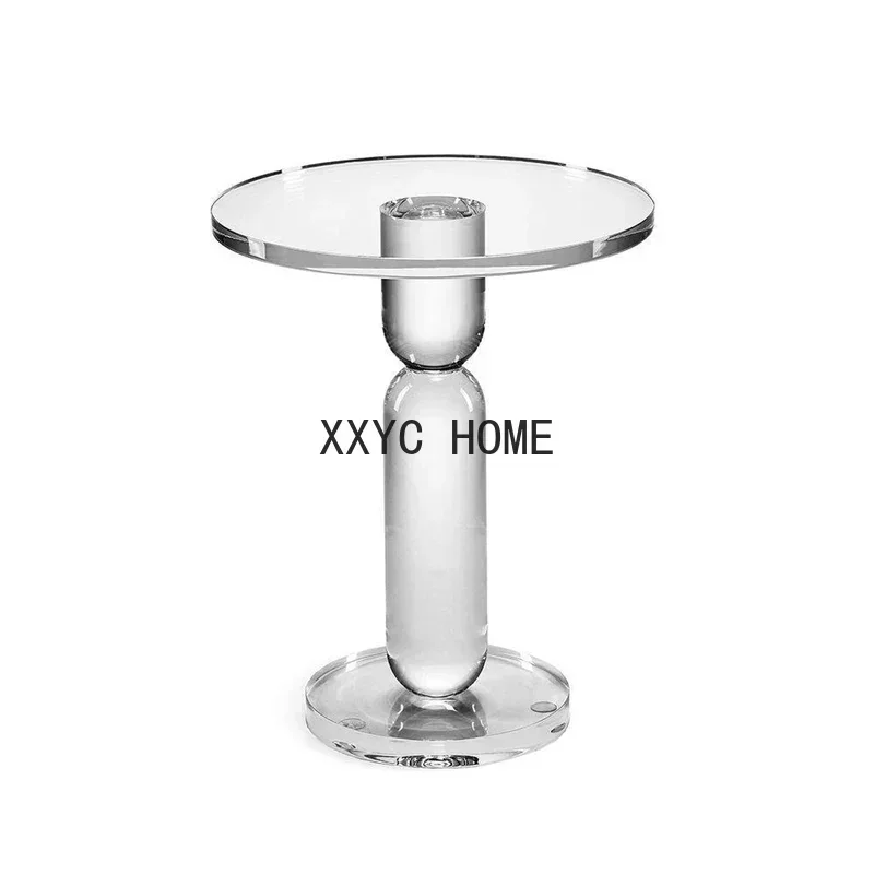 

Moshe Nordic Creative Art Cylindrical Transparent Acrylic Side Table Small Apartment Living Room round Corner Table