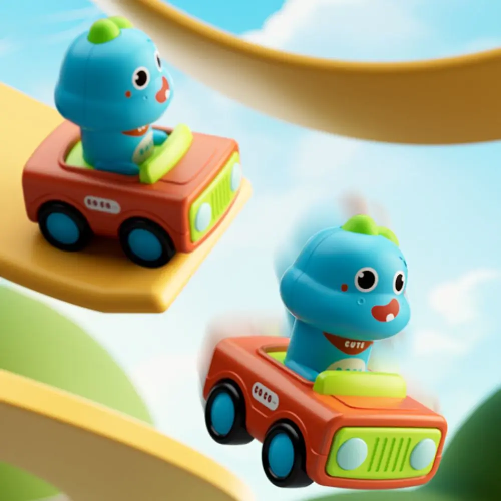 Cartoon Animal Cartoon Animal Toy Car Early Learning Educational Pull Back Vehicle Toys Mini Plastic