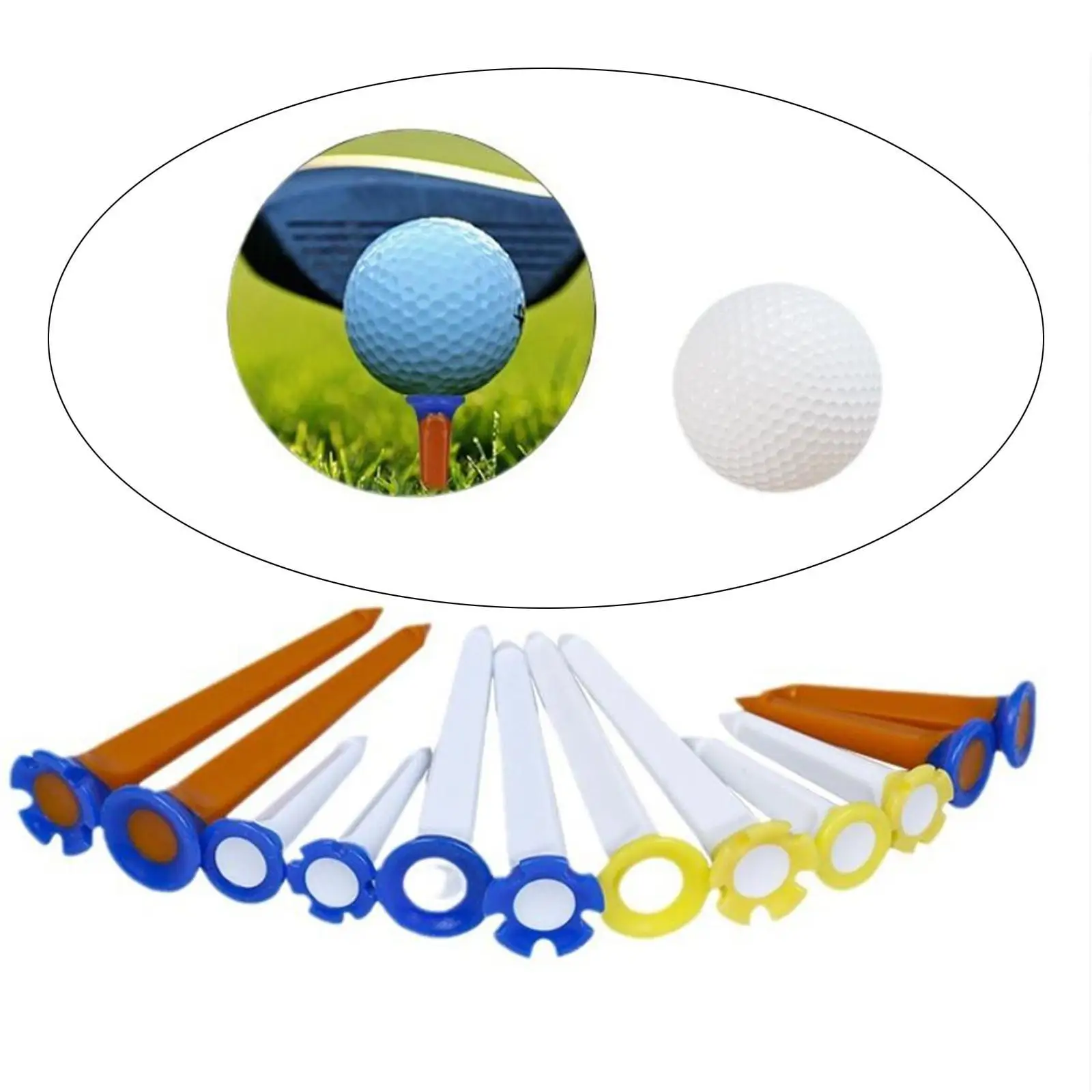 

12Pcs Golf Tee Lightweight Reduce Friction Golf Mat Tees for Outdoor Sports Backyard Driving Range Golf Training Golf Equipment