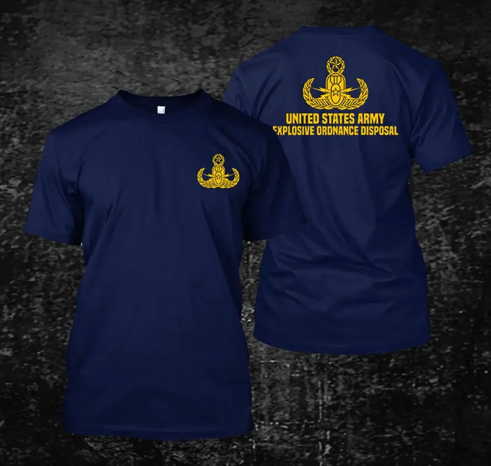 100% Cotton O-Neck Summer Short Sleeve Casual Mens T-shirt US Army EOD Logo - Custom T-Shirt Size S-5XL men clothing tops