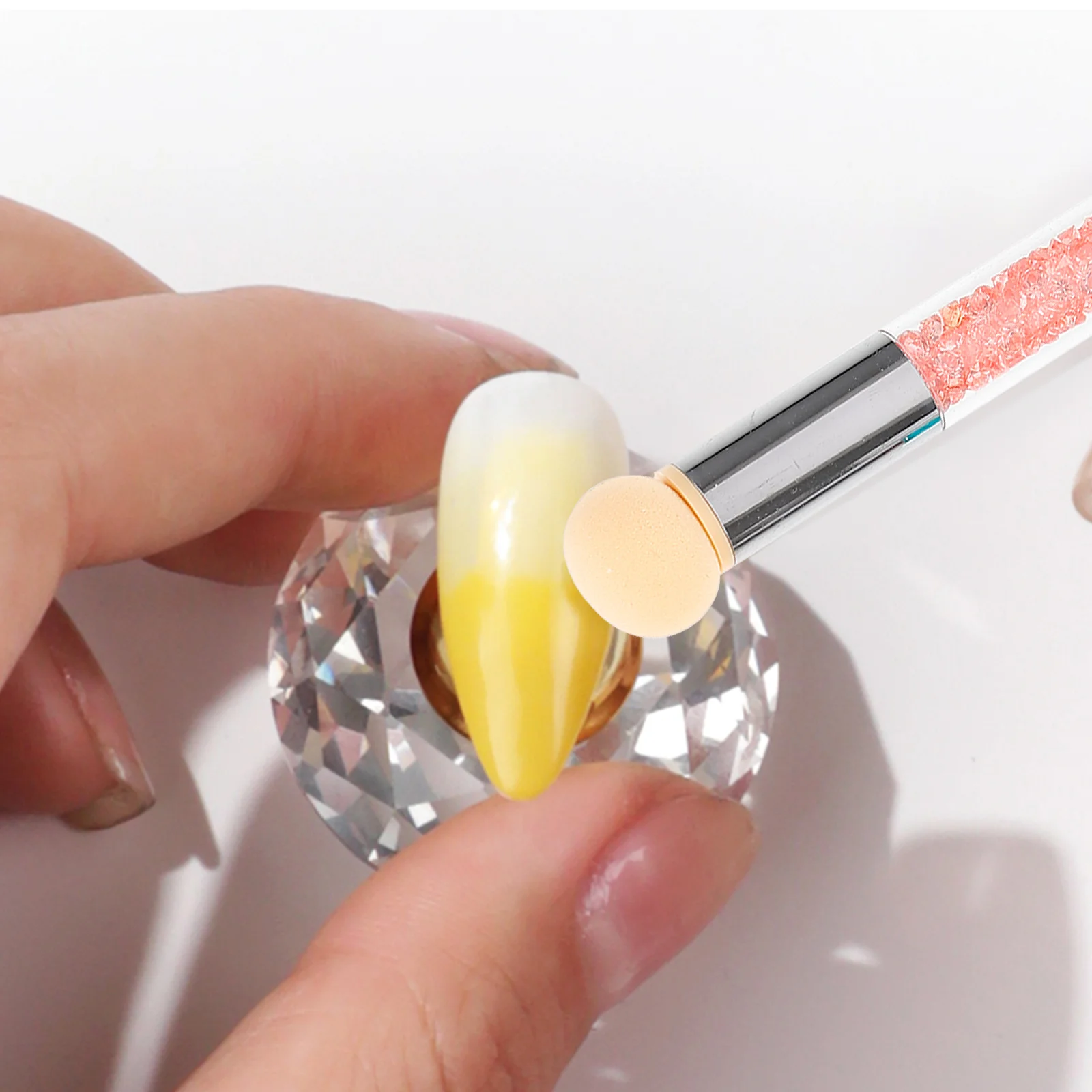 

3pcs Sponge Pen Dual Head Nail Art Tools For Gradient Design Glitter Application Washable Replaceable Heads Salon Home Use Nail