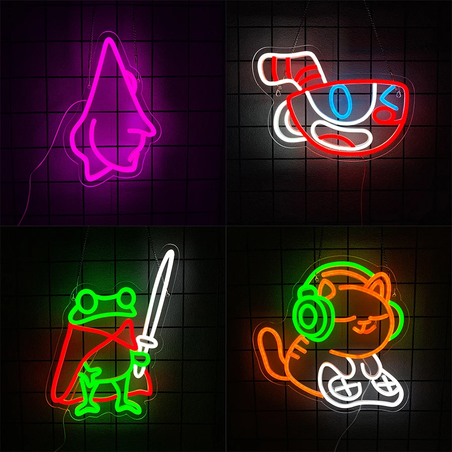 Animation Led Neon Signs, Interesting Cartoon Icons, Used For Bedroom, Bar, Office, Game Room, Man Cave Decor, Christmas Gifts.