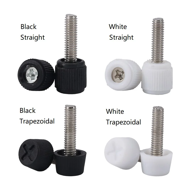 10/20 ชิ้น M3 M4 6 # -32 สกรูคอมพิวเตอร์ หัวฟิลลิปส์ ด้ามจับพลาสติก ยาง สกรูปรับระดับ แผงด้านข้างเมนบอร์ด โบลท์