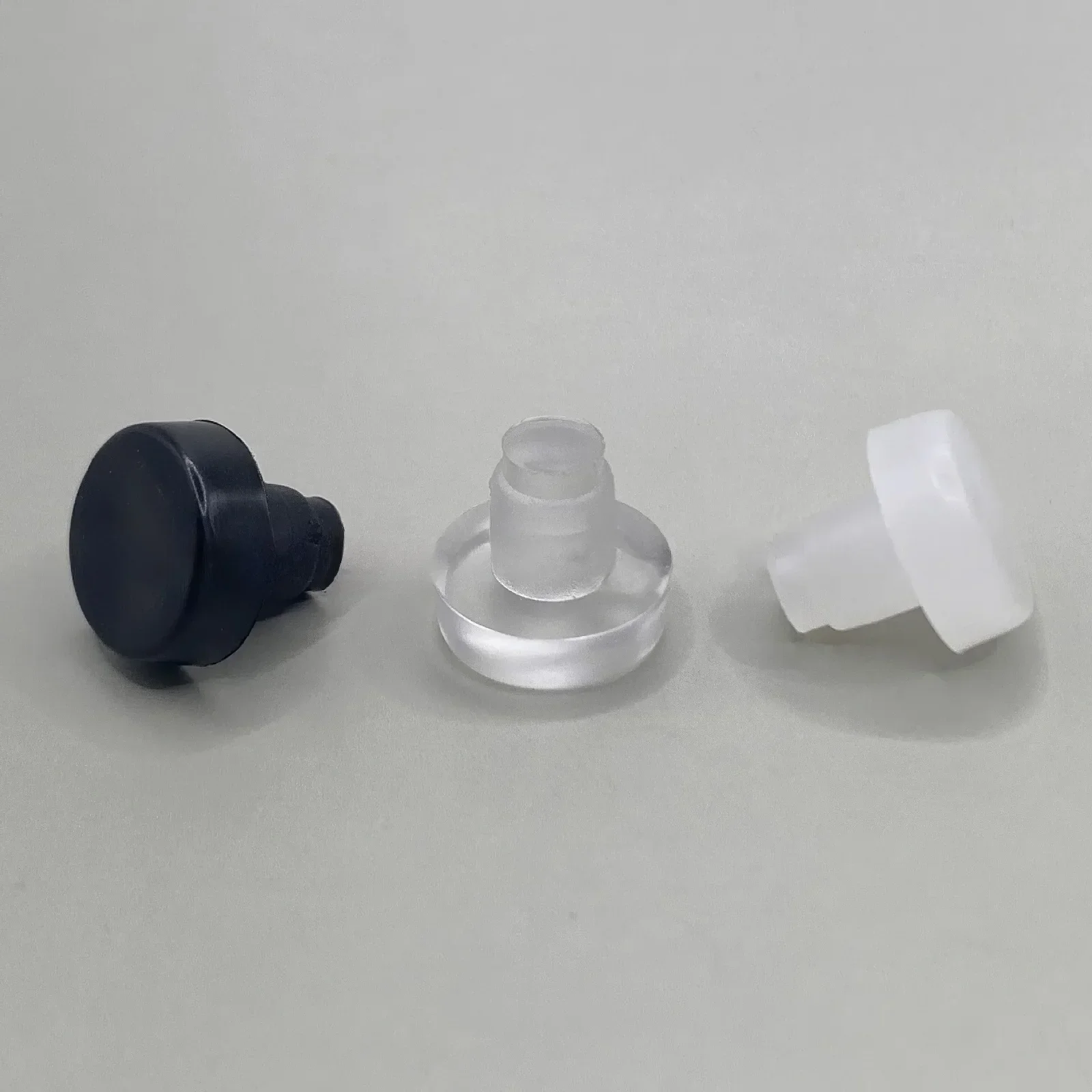 50Pcs/lot M5 M6 Furniture Embedded Bumper with Stem Rubber Screw Hole Plug Anti Slip Foot Pads Cabinet Door Grippers White Black image 3